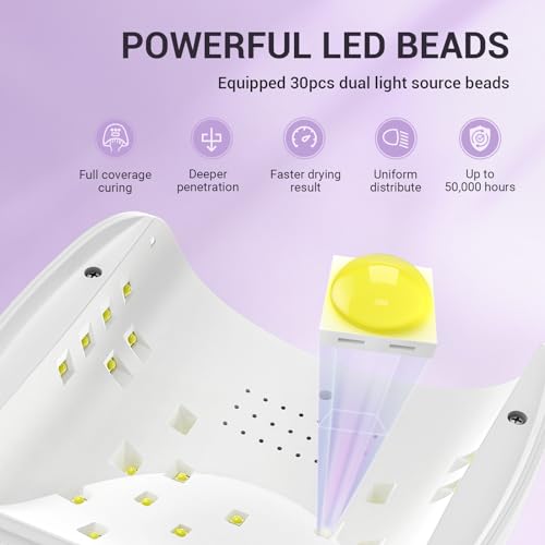 Melodysusie 54w UV Nail Lamp with Handheld UV Light for Gel Nails