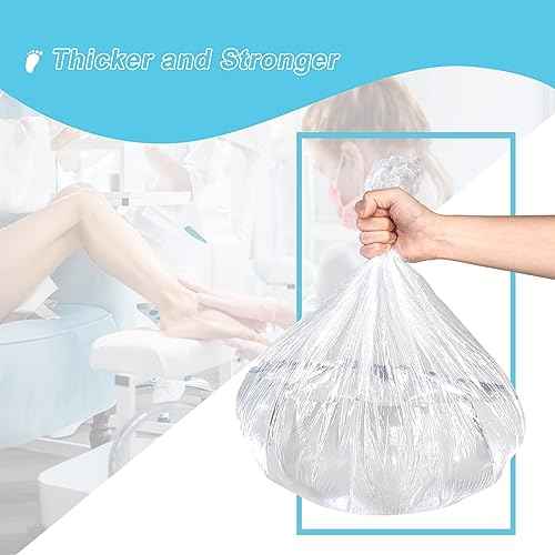 Pedi Guard Bath Liners 200 Count Disposable Pedicure Liners, Spa Footsie Clear Pedi Guard Bath Liners for Foot Bath Spa Massage Thick Elastic 2XL