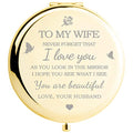 Gifts for Wife I Love You Wife Gold Compact Mirror