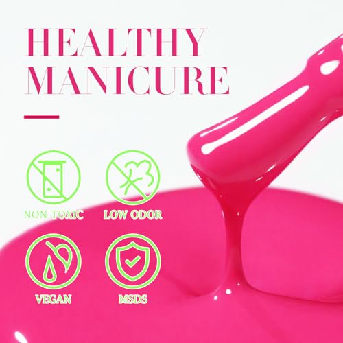 Double Rhythm Neon Hot Pink Gel Nail Polish 15ML Soak Off Manicure DIY