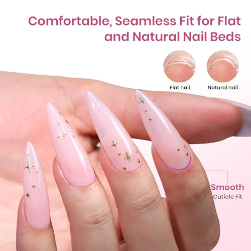 Beetles Tipex Lite Long Stiletto Nail Tips 256pcs with 16 Sizes for DIY Extensions