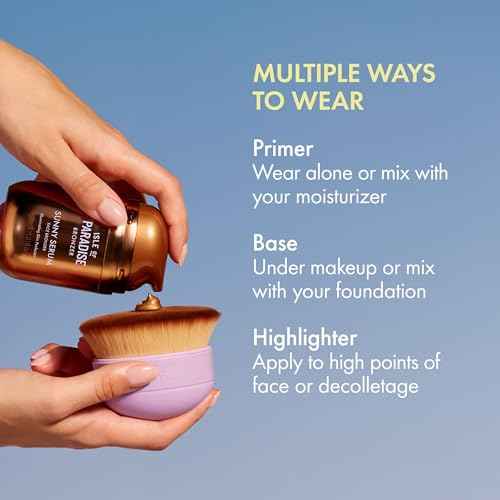 Isle of Paradise Sunny Serum - Bronzing Serum with Squalane, Niacinamide, and Jojoba Oil - 4-in-1 Instant Self Tan Primer, Base, Highlighter, and Body Bronzer - 1.01 fl. Oz