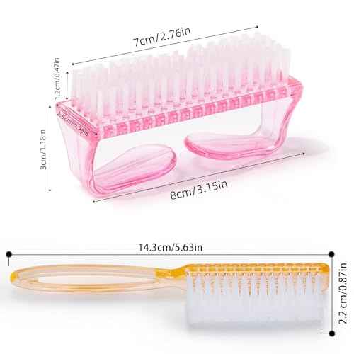 5PCS Handle Grip Nail Brush, Hand Fingernail Scrub Cleaning Brushes for Toes and Nails Cleaner, Pedicure Scrubbing tool kit for Men and Women (Multicolor)