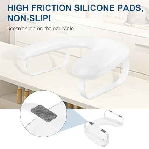 Arm Rest for Nails Tech Upgraded 10¡Æ Inclined, U-Shaped Manicure Nail Arm Rest Stand, Nail Armrest for Nail Tech Hand Rests, White