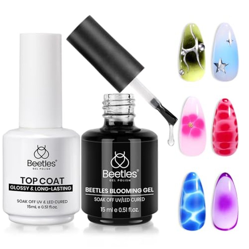 Beetles Blooming Gel Polish Set - UV/LED Soak Off Nail Art, 2x15ml