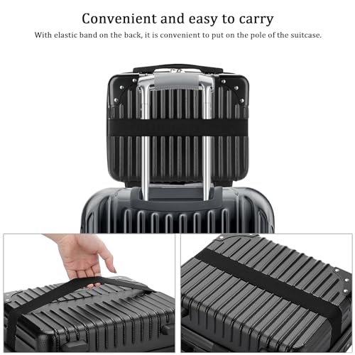 BSTKEY Portable Hard Shell Makeup Travel Case with Elastic Band
