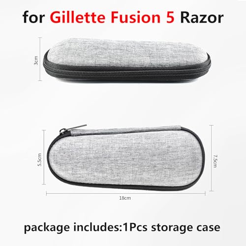 Travel Carrying Case for Gillette Fusion5 Razor Portable Storage Bag (Grey)
