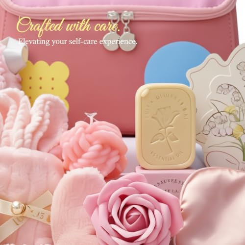 15PCS valentines day gifts Women Self Care Gift Basket with Cosmetic Bag, Spa Care Package for Mom Wife Sister Friends, Birthday Valentines Get Well Soon Gifts for Her