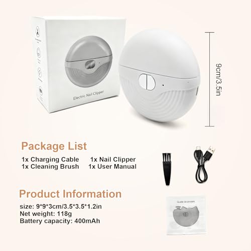 Electric Nail Clipper with 3 Adjustable Speeds & LED Light