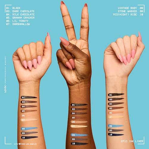 Waterproof Matte Liquid Eyeliner - Black, Vegan, Precise Tip - Variation 01 Black
