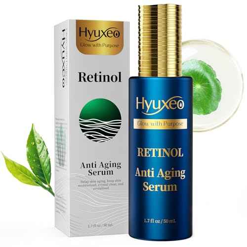 Anti Aging Serum, Retinol Serum for Face with Squalane and Hydrolyzed Collagen, Improve Fine Lines and Hydrate Skin, Wrinkle Retinol for Various Types of Skin Women/Men(1.7 Fl Oz)