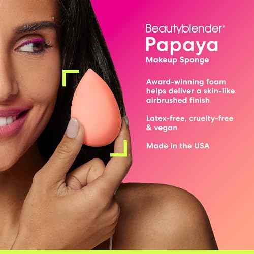 Beautyblender¢ç | Orange Beauty Blender Makeup Sponge, Super-Soft Foam Easily Blends Foundations, Powders & Creams, Made in USA, Reusable, Washable, Streak Free Application, Vegan, Cruelty Free