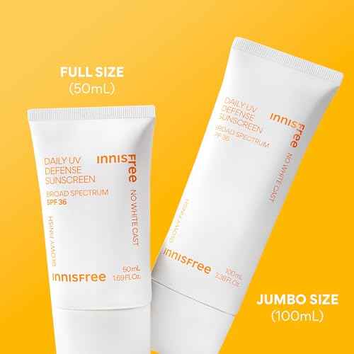 Innisfree Daily UV Defense SPF 36 Jumbo – Korean Face Sunscreen, Invisible Finish, Broad Spectrum, No White Cast, Lightweight, Hydrating