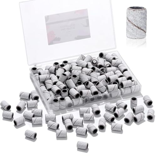 100 Pcs #180 Grit Sanding Bands for Nail Drill - Durable Gel Removal & Shaping