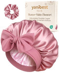 YANIBEST Adjustable Double Layer Satin Bonnet for Sleeping