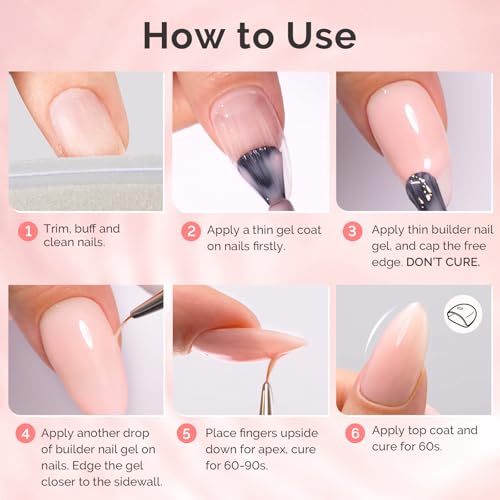 MelodySusie Builder Gel Nail Set - 2pcs Nude UV Gel