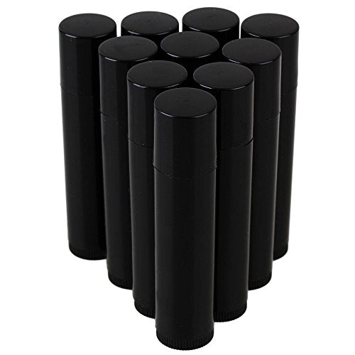 25Pcs 5ML Empty Plastic Lip Balm Tubes - Black Containers