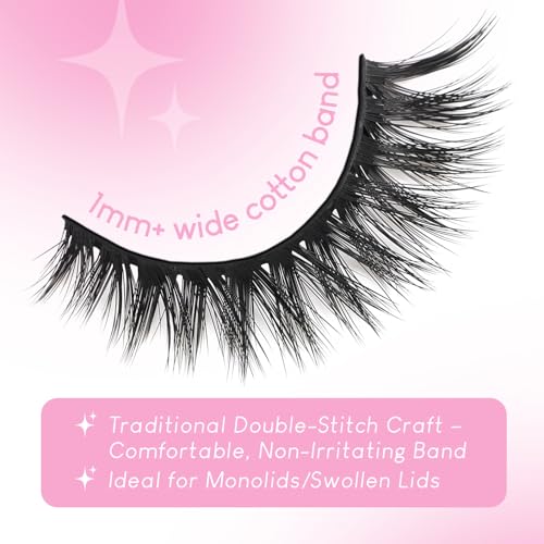 Azenlo Faux Mink False Eyelashes 20 Pairs 14mm Wispy Cat Eye