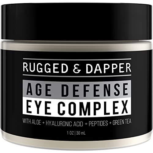 RUGGED & DAPPER Men's Eye Cream for Dark Circles, Puffiness, Wrinkles & Puffy Eyes, Unscented Gel with Hyaluronic Acid, Vitamin E, Argan Oil, 1 Fl Oz