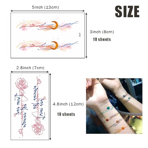 Ouliget 20-Pack Temporary Tattoos - Galaxy Universe & Butterfly Designs