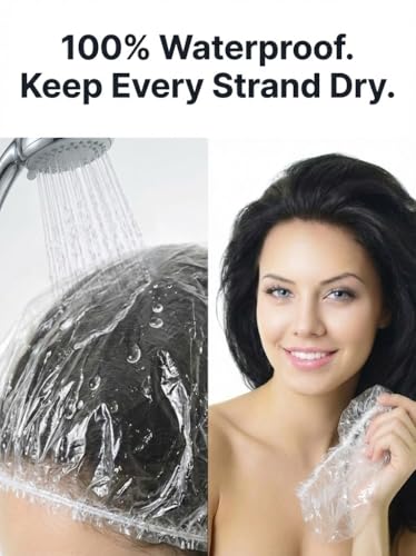 Aquior Disposable Shower Caps 100 Pack - Waterproof Hair Treatment