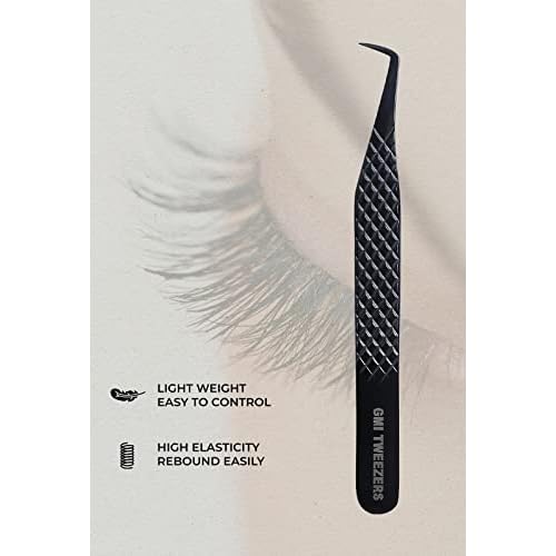 GMI Lash Tweezers - Set of 5 Eyelash Tweezers- Stainless Steel Eyelash Extension Tweezers - Multipurpose Lash Tweezers T2233 Tweezer