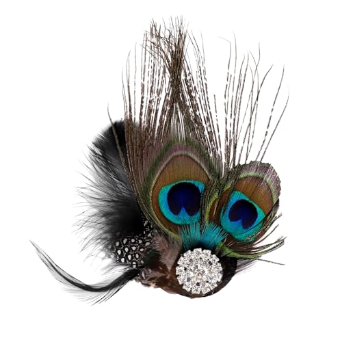 Song Qing Fascinator Hair Clips Peacock Feather Hair Clip Pin for Women Brides Bridesmaids