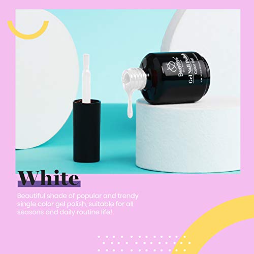 beetles Gel Polish 20 Colors Gel Nail Polish Luxury Club Collection with 1 Pcs 15ml White Color Soak Off Gel Polish with Glossy & Matte Top Coat and Base Coat, Red Green Soak Off Shiny Blue Glitter