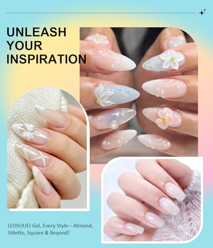 LEDSUUEI 100ml White Solid Builder Gel for Nails - 3D Sculpting & Extension