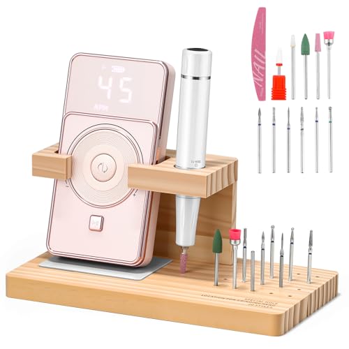 BAOSHISHAN Professional Nail Drill Machine, 45000RPM Rechargeable Cordless Nail Drill with Holder &11 Drill Bits for Acrylic Nails Remove Nail Gel Polish Manicure for Salon Home