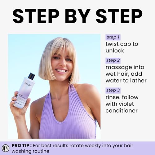 Violet Shampoo | Eliminates Brassy Tones | Purple Pigment + Deposit | Neutralizes Yellow | Moisturizes Processed Hair | Enhances Vibrancy of Blonde or Gray Hair | Color Safe