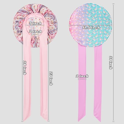 Silk Bonnet for Kids with Tie Band - 2 Pack