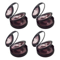 4 Pcs Round Eyelash Storage Cases with Mirror Lid - Black
