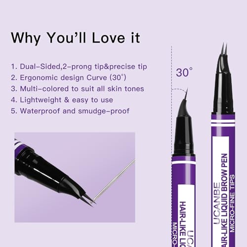 UCANBE Dual-Ended Eyebrow Pencil with Spoolie Brush - Light Brown