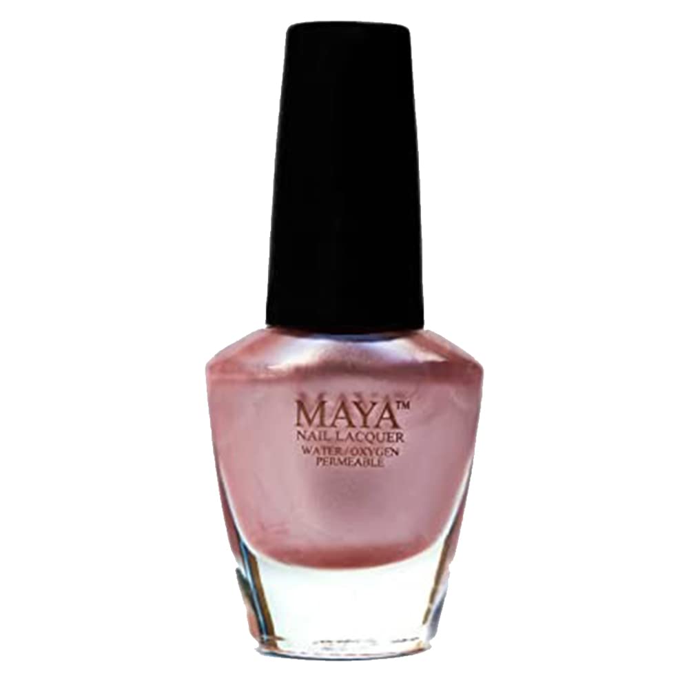 MAYA Cosmetics Halal Breathable Quick Dry Nail Polish, Vegan and Cruelty Free, Oxygen & Water Permeable Nail Lacquer, Non Toxic Gentle On Nails, Petallic Tea Pink