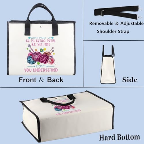 WZMPA Funny Knitting Cosmetic Bag Yarn Collector Gift What Part Don't You Understand Makeup Zipper Pouch Bag Knitter Merchandise (Don't Understand-TB)