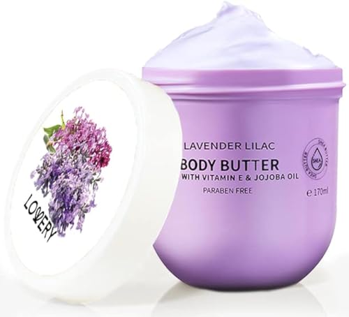 Lavender Lilac Body Butter - Hydrating Shea Cream with Jojoba Oil