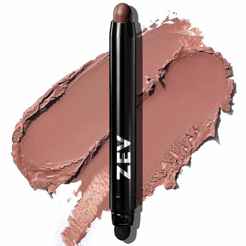 Zev Eyeshadow Stick ? ShadeRush 2-in-1 Cream Eyeshadow Stick ? Cream-to-Powder Eye Shadow with Built-in Smudger ? Matte Makeup ? Waterproof and Crease-Proof ? Mocha Matte