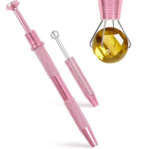 2 Pcs Piercing Jewelry Pickup Tools for Flat Back Earrings & Nose Rings - Pink