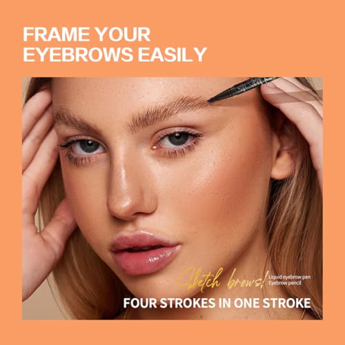 Microblading Eyebrow Pencil 2-in-1 with 4-Fork Tip, Waterproof