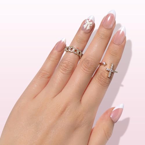Nail Reformation Press-On Nails Kit with White Bow & French Tip