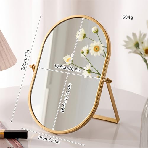 Portable Tabletop Makeup Mirror with Adjustable Metal Frame