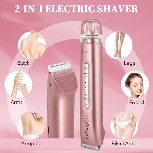 Bikini Trimmer for Women ? 2-in-1 Replaceable Women's Facial Razor, Ceramic Blade,Intimate Area Hair Remover, Facial & Body Hair Remover
