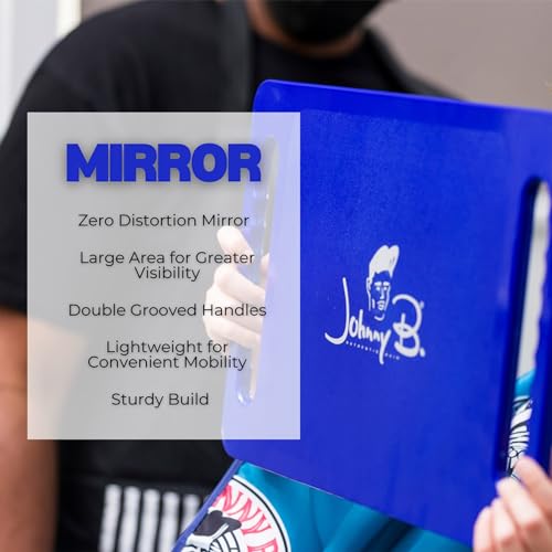 JOHNNY B. Large Rectangular Mirror with Double Handles for Barbers