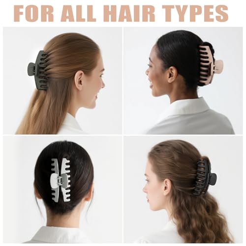 TOCESS Large Claw Clips for Women – 8 Pack, 4.33 Inch