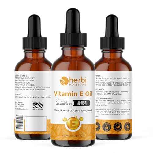 Vitamin E Oil 86,000 IU - Natural D-Alpha Tocopherol for Skin, Hair, Nails, Scars & Stretch Marks - Non-GMO & Vegan, 2 Fl oz