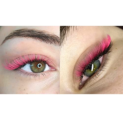 12 Rows Colored Lash Extensions Pink 0.07mm D Curl 8-15mm Mixed Length Color Lashes Extension Individual Single Classic Eyelash Extensions