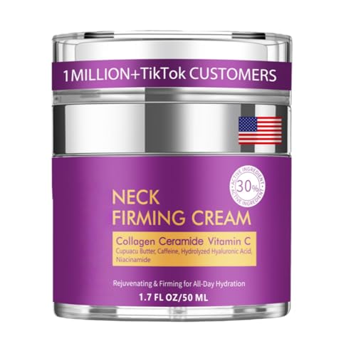 Neck Cream for Tightening and Firming, Wrinkle Cream for Women, Skin Tightening Cream for Face and Body, Hydrating Face Moisturizer for Aging Skin, Facial Skin Care Products 1.7 Fl Oz