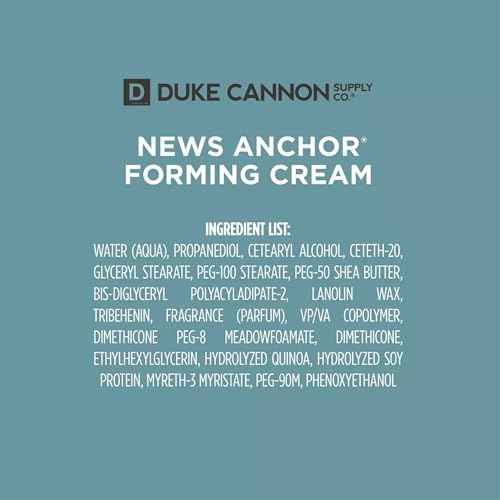 Duke Cannon Supply Co. News Anchor¢ç Forming Cream - Medium to Strong Hold, Matte Finish, 4 oz. (Pack of 2)