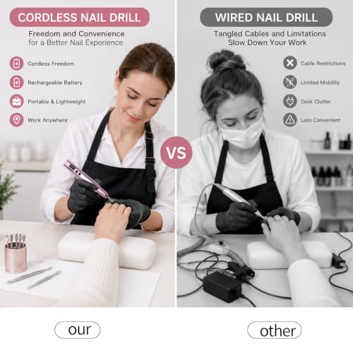 Rechargeable Nail Drill Kit - Cordless Electric Nail File Set